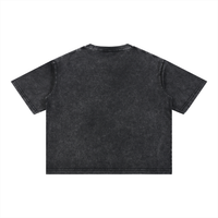Mineral Wash Boxy Cotton T-Shirt | Oversized Drop Shoulder Crop Tee