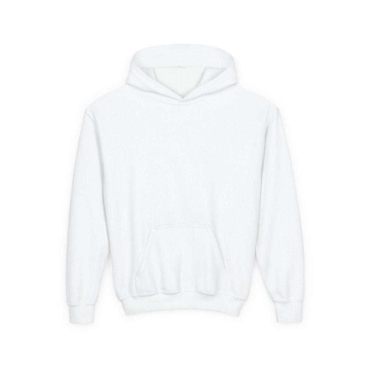 White Patchwork Wild Word Hoodie with kangaroo pocket for kids, 50% cotton polyester blend, comfortable and durable sweatshirt