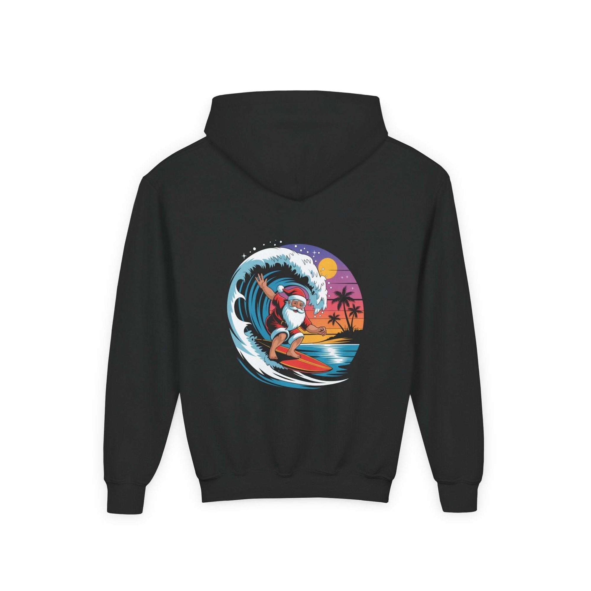 Navy Santa hoodie for kids from Printify, perfect for Christmas festivities.