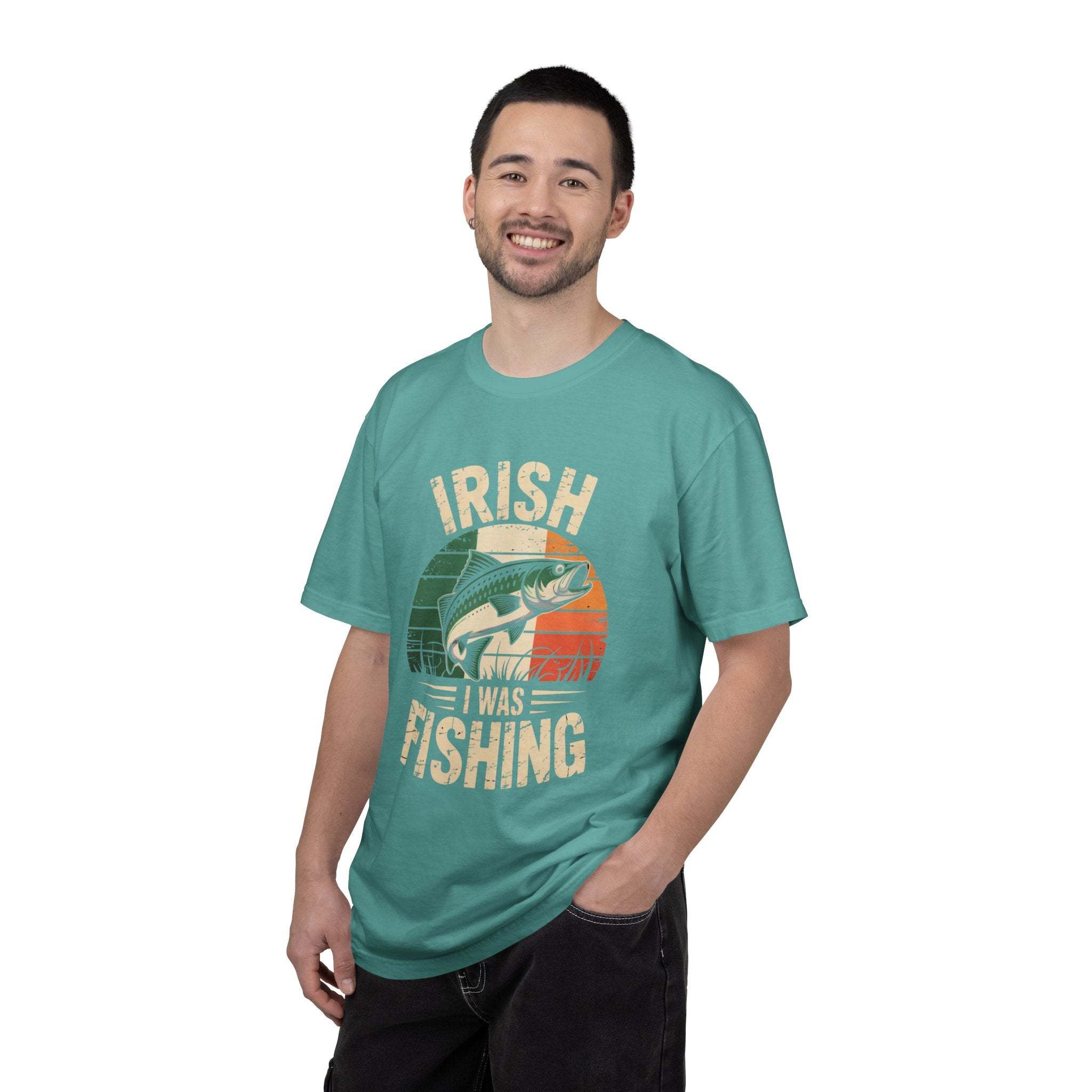 Irish I Was Fishing T-shirt | Fishing Graphic, Irish Flag Trout Design