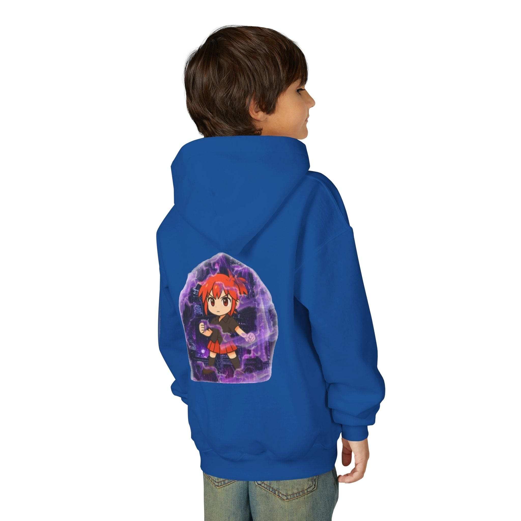 Anime Purple Power Girl Youth Hoodie Sweatshirt