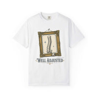 Well Adjusted Spine vintage graphic tee with framed spine design on soft garment-dyed cotton shirt