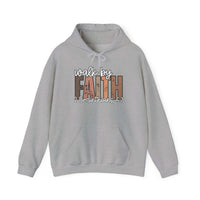 Faith Over Fear Hoodie with Walk by Faith inspirational Christian sweatshirt design