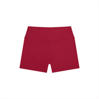 Women’s high rise yoga shorts in nylon spandex bodycon fit for workouts and casual wear