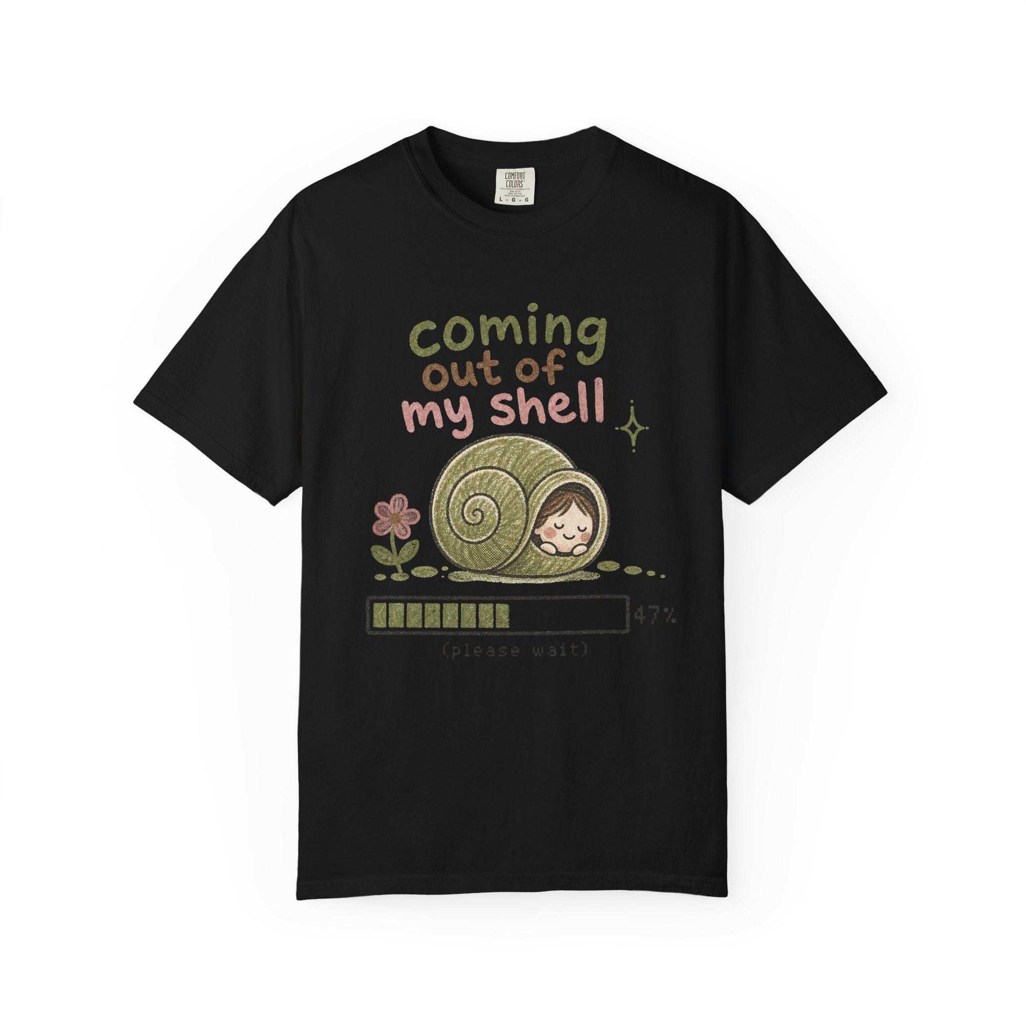 T-Shirt — "Coming Out of My Shell" Cute Snail Graphic Tee