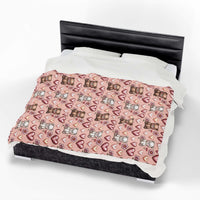 Kawaii Milk and Mocha Bears velveteen plush blanket with cute pastel bear duo design