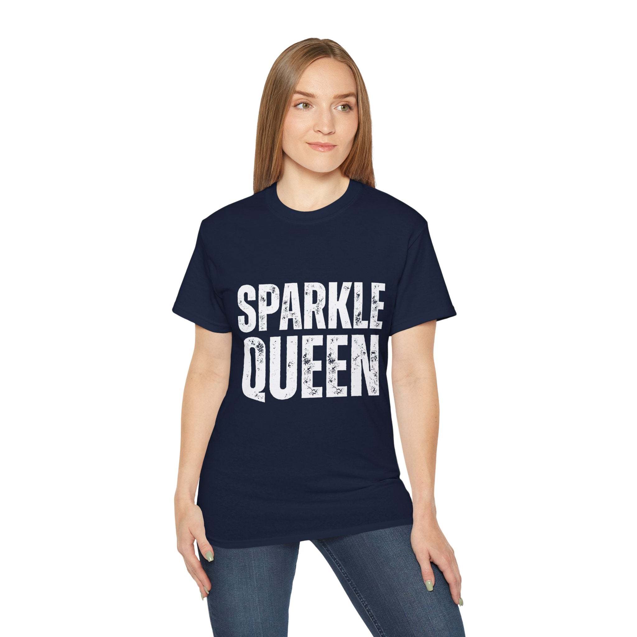 Tee - Distressed Sparkle Queen Graphic Tee for Fashionistas