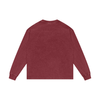 Unisex oversized acid wash long sleeve cotton t-shirt with round neck and drop shoulder design