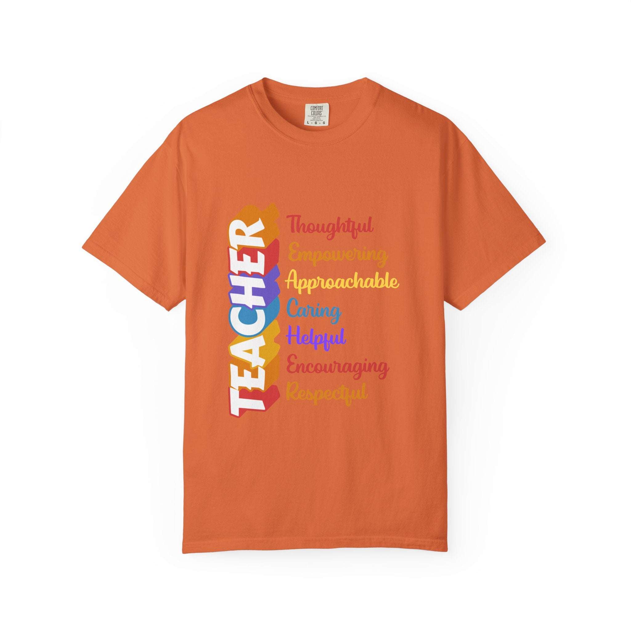 Black Teacher Acronym Appreciation T-Shirt from Printify, soft cotton fabric, perfect for back to school or end of year.