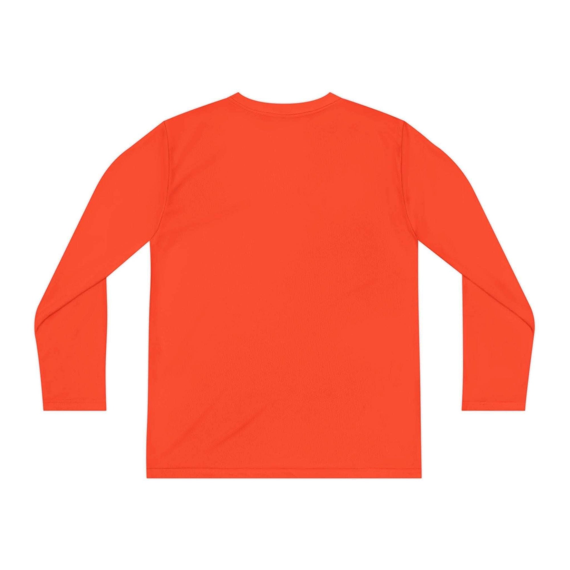 Youth Tee long sleeve orange moisture-wicking shirt for Halloween and baseball fans