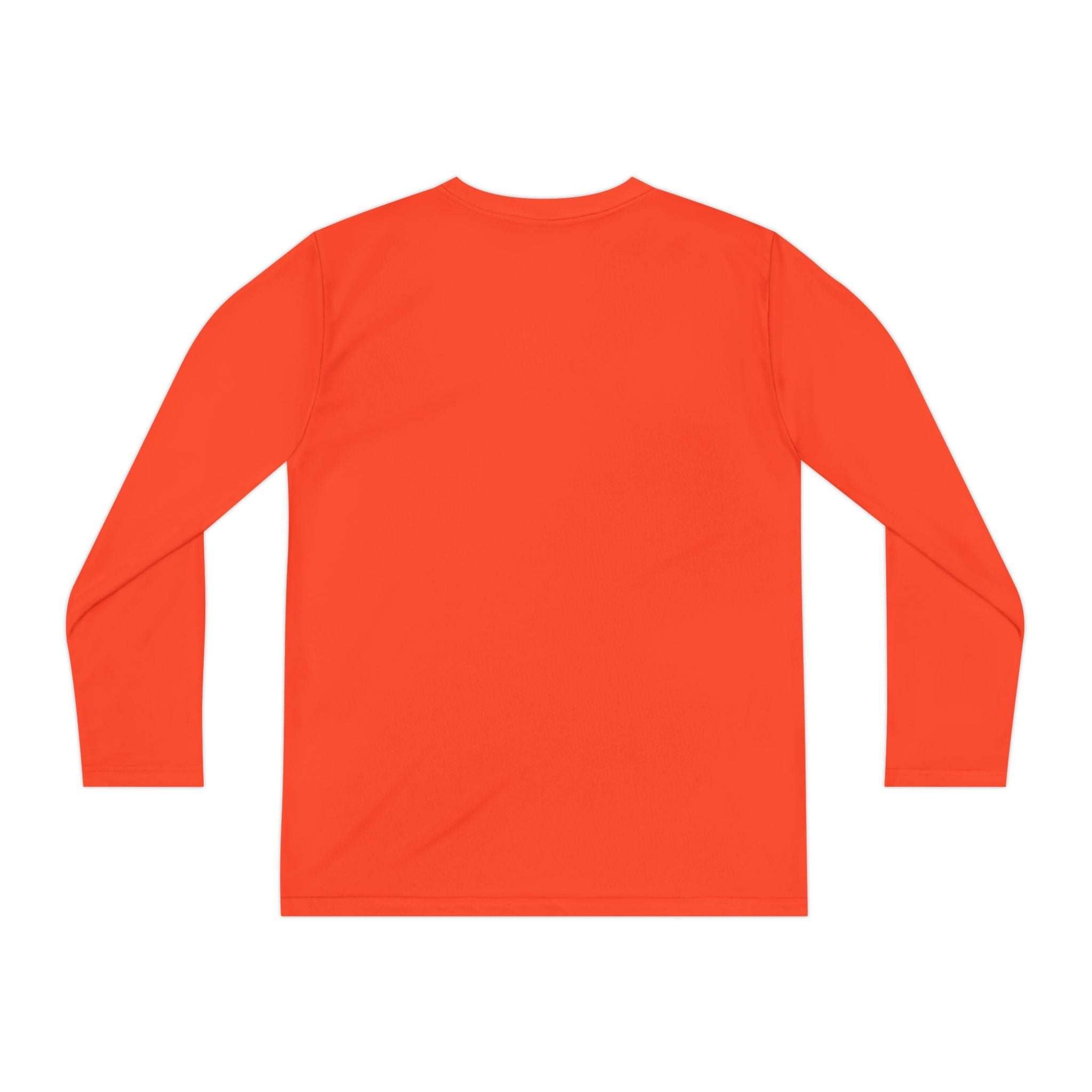 Youth Tee long sleeve orange moisture-wicking shirt for Halloween and baseball fans