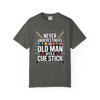 Gray t-shirt with humorous text design on a white background