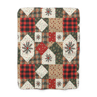 Vintage Christmas Stars Sherpa Blanket with plush fleece and durable hemmed edges
