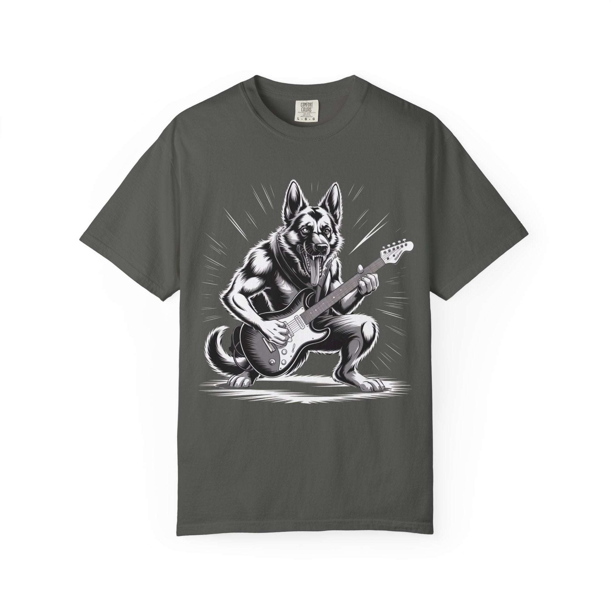 Heavy Metal German Shepherd graphic on soft, heavyweight garment-dyed tee with relaxed fit and durable cotton