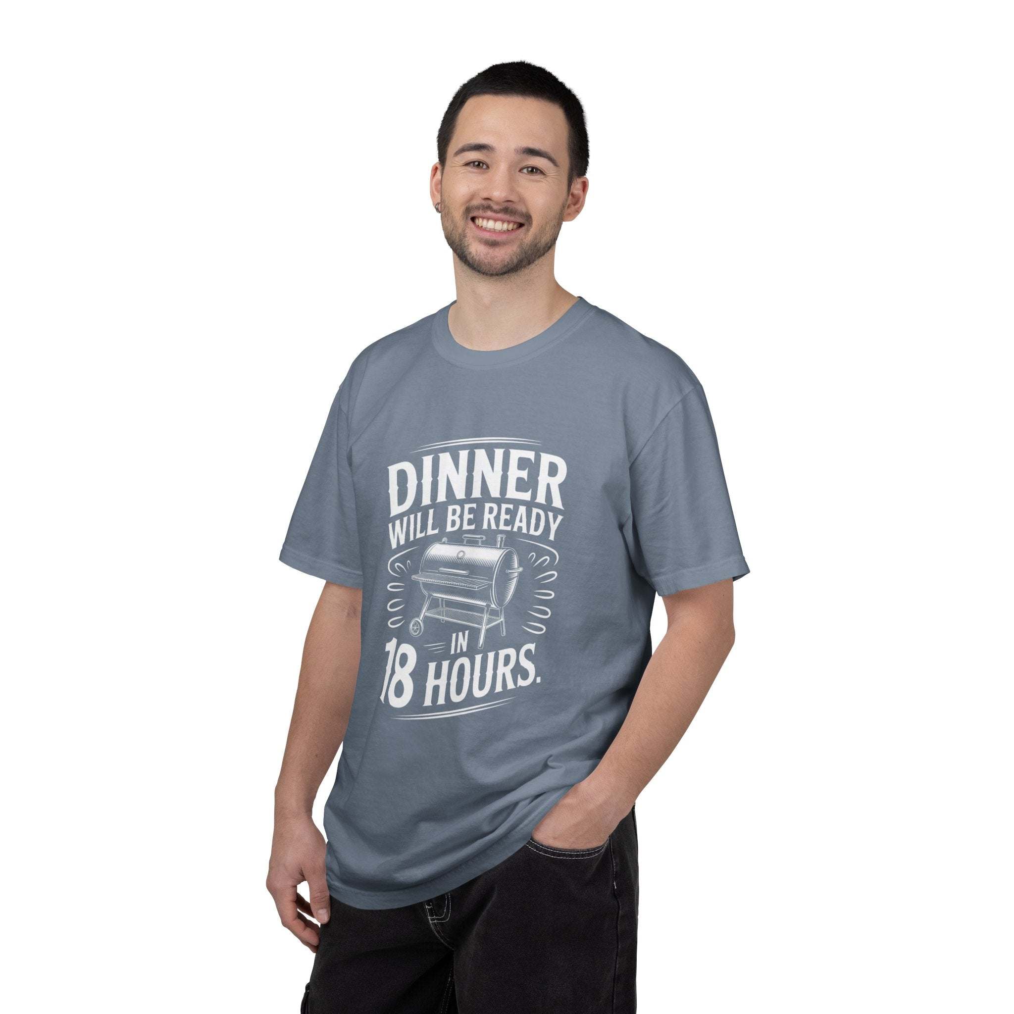 Dinner Will Be Ready in 18 Hours meat smoker t-shirt for BBQ enthusiasts and slow cooking fans