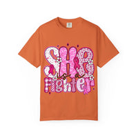 Unisex cotton t-shirt in black with 'Fighter Breast Cancer' graphic for awareness support