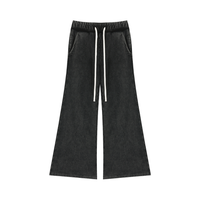 Women wearing mineral wash flared leg sweatpants in casual setting