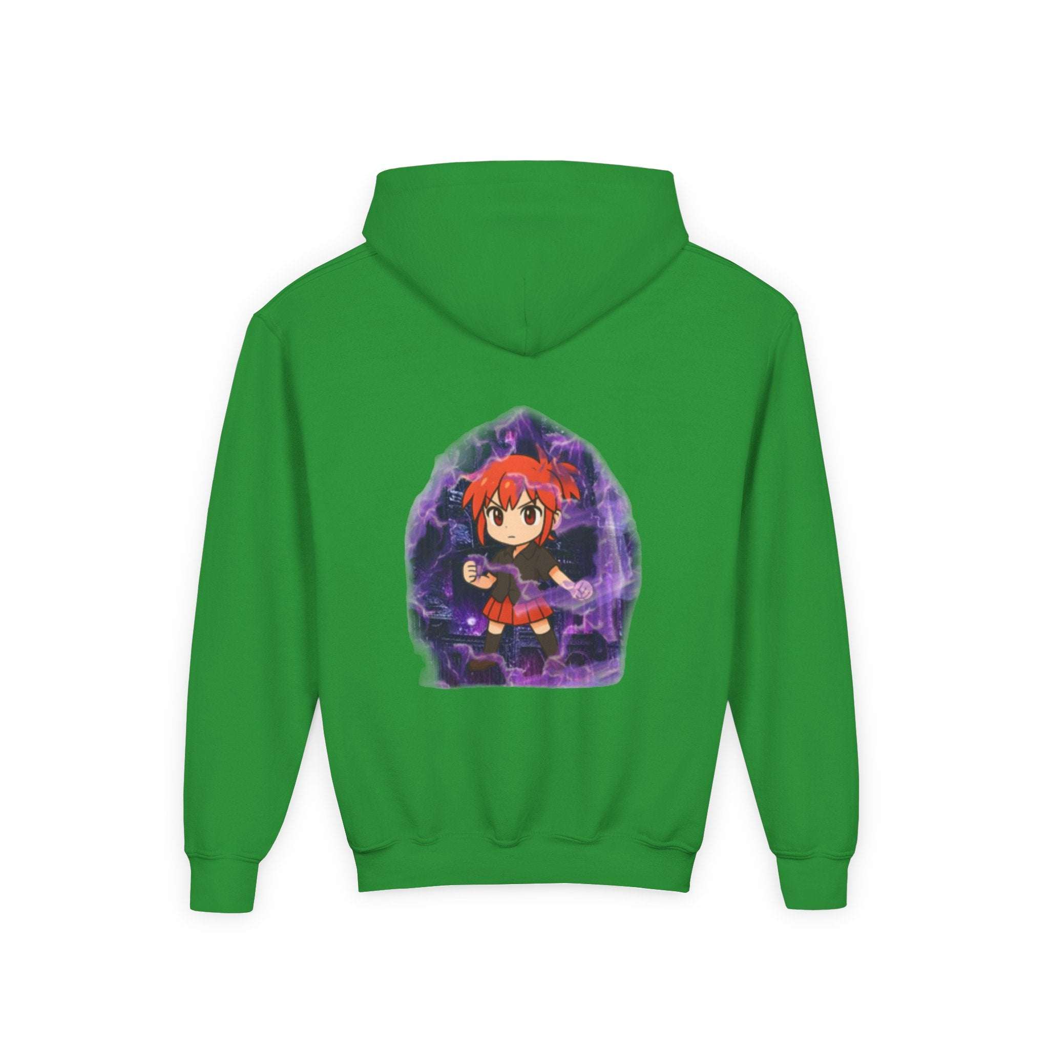 Anime Purple Power Girl Youth Hoodie Sweatshirt