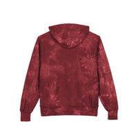 Mulled Berry tie-dye hoodie with 'Good Vibes Only' embroidery by Printify