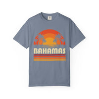Bahamas Retro Sunset T-shirt | Palm Tree Beach Vacation Tee