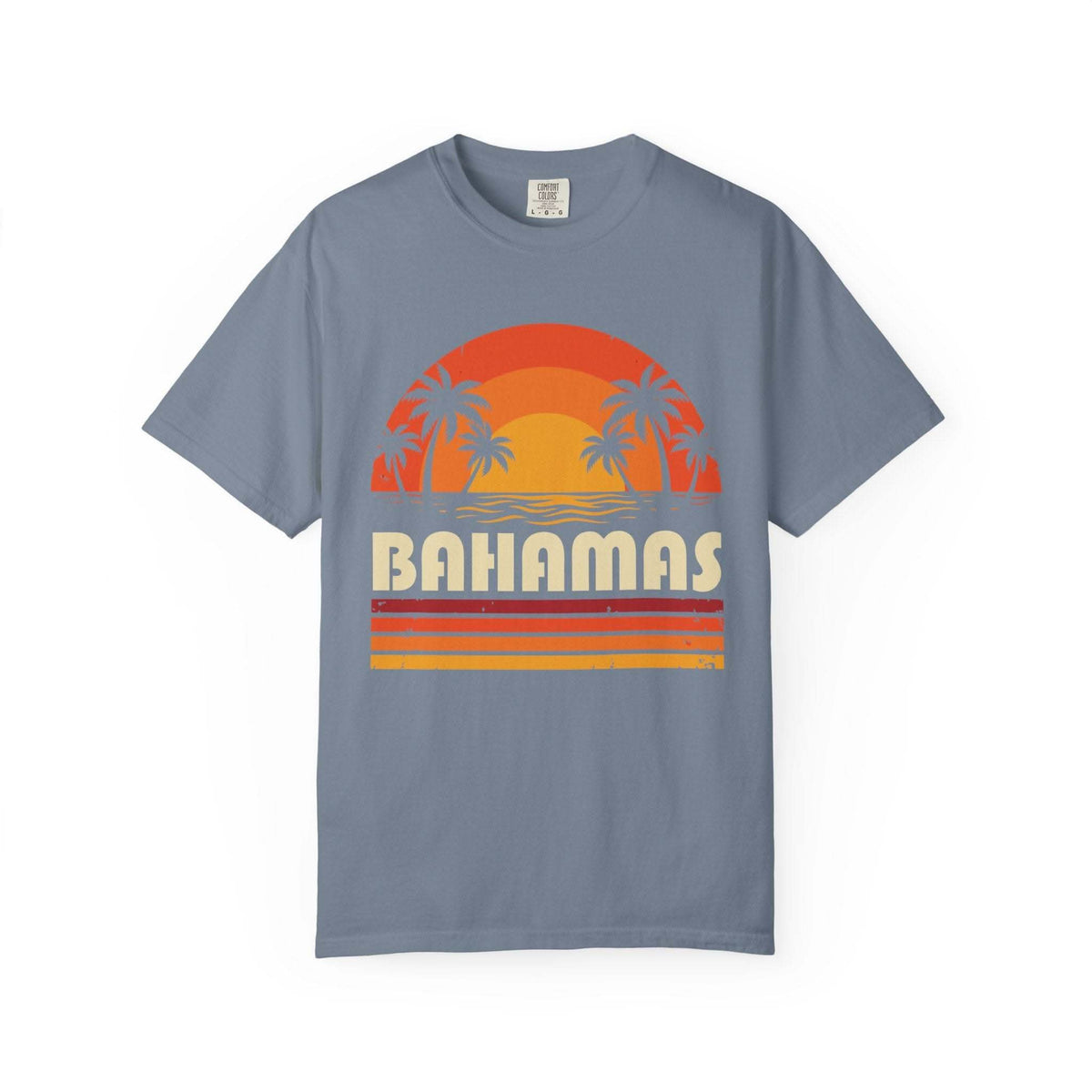 Bahamas Retro Sunset T-shirt | Palm Tree Beach Vacation Tee