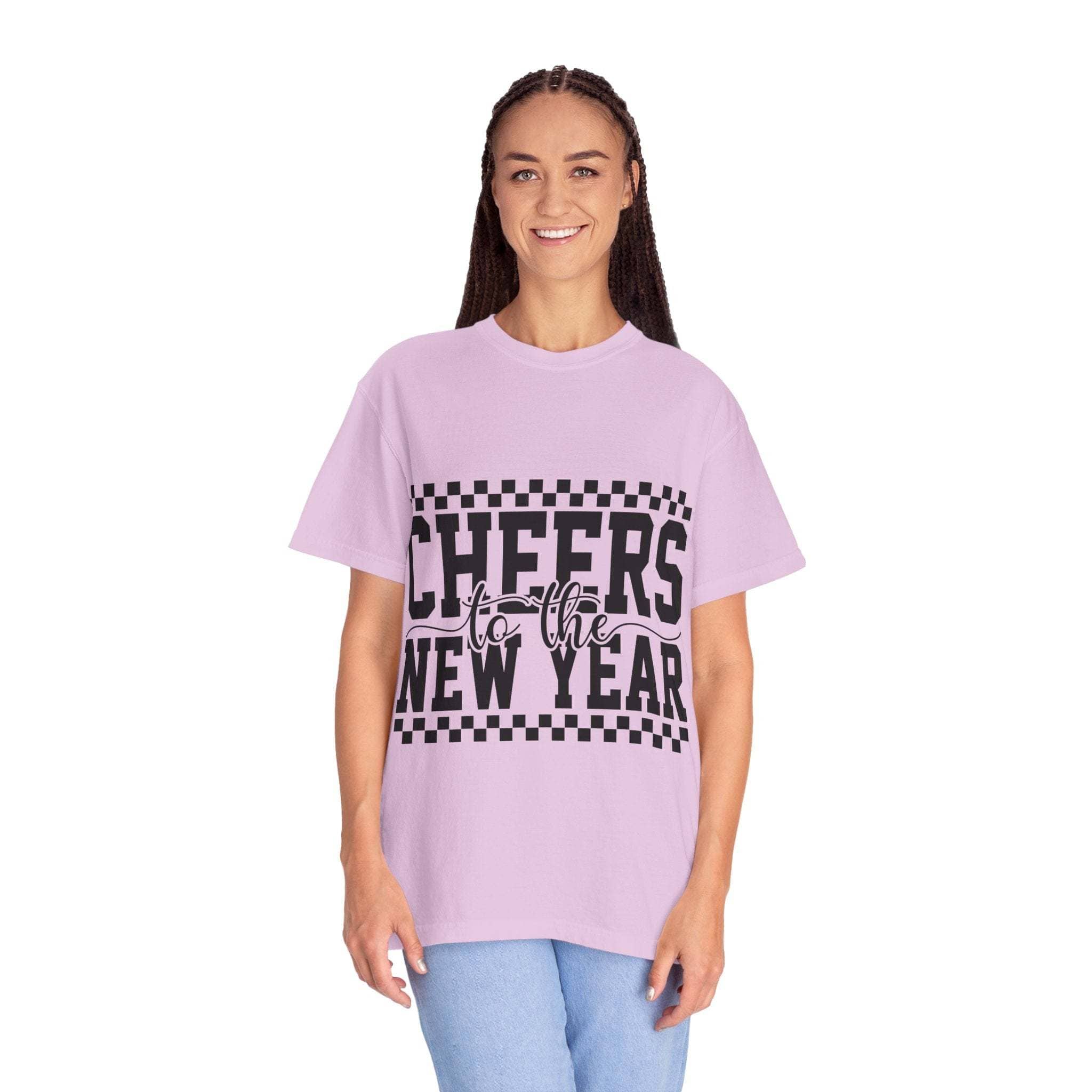 Cheers for the New Year T-Shirt with relaxed fit and vintage garment-dyed style for casual New Year's celebrations