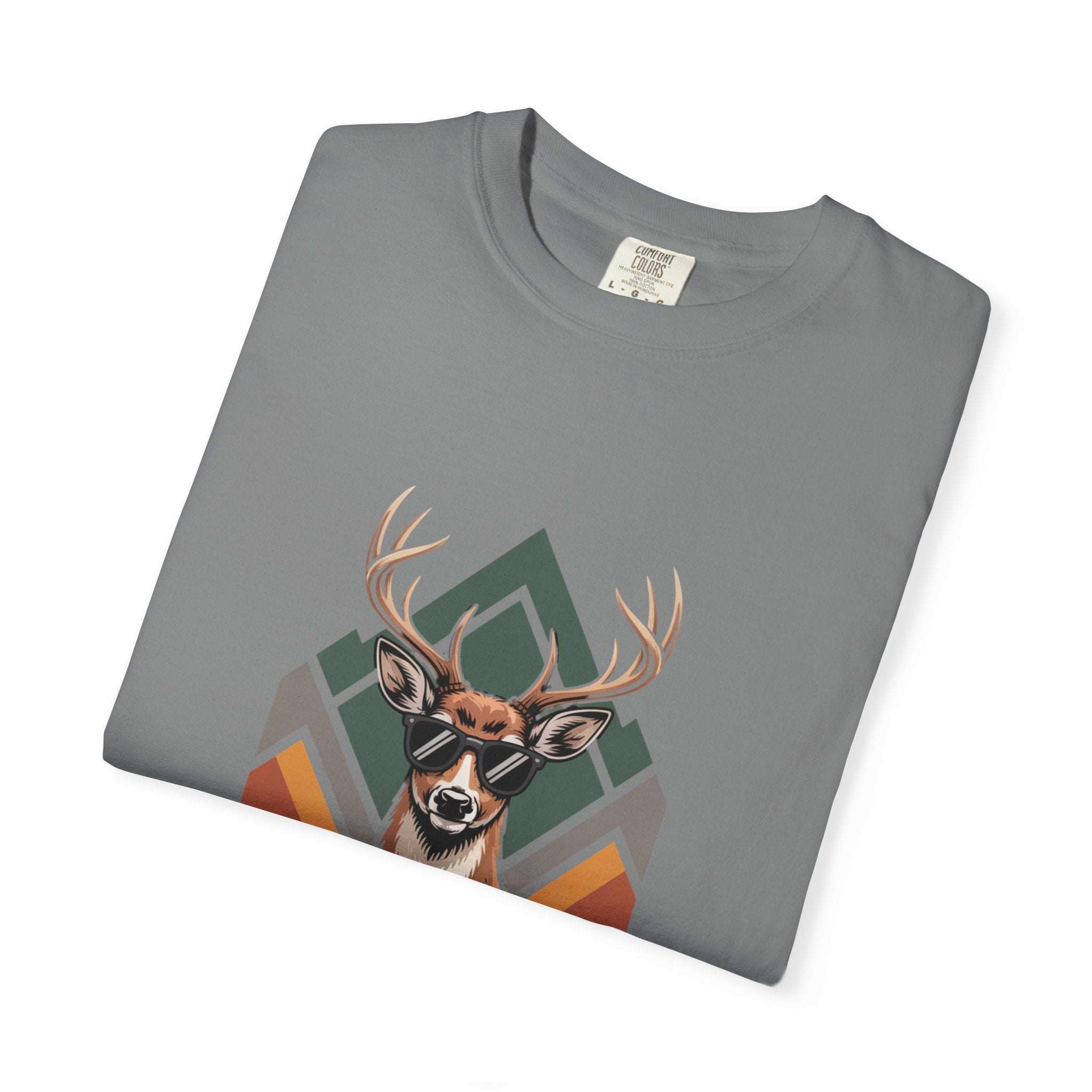 Bruh Deer T-Shirt with funny deer graphic on soft, heavyweight fabric, relaxed fit for outdoor and casual wear