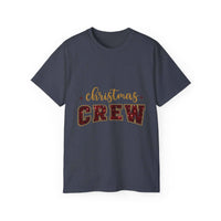 Antique Cherry Red faux glitter t-shirt with crew neck, festive Christmas design by Printify