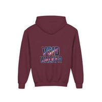 Kids maroon Galaxy Hoodie with Void Walker galaxy print design on the back