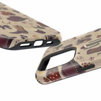 Cowboy Christmas design phone case for iPhone 17 in glossy finish by Printify, featuring festive colors and patterns.