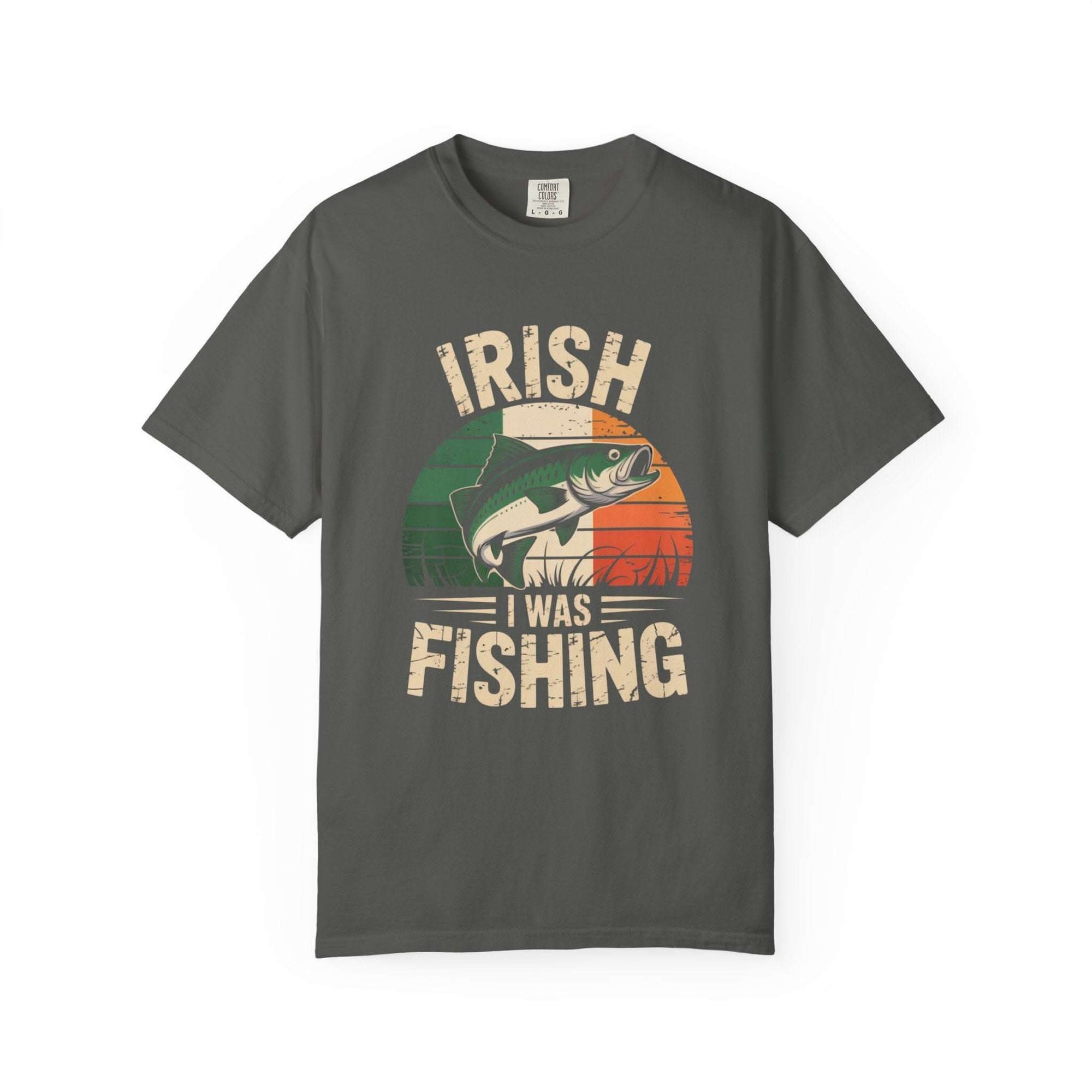 Irish I Was Fishing T-shirt | Fishing Graphic, Irish Flag Trout Design