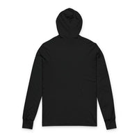 black Autism Awareness Hoodie long sleeve tee back view with hood and cuffs