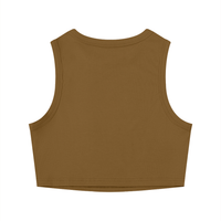 Women's tight crewneck crop tank top sleeveless ribbed bodycon tee in solid color