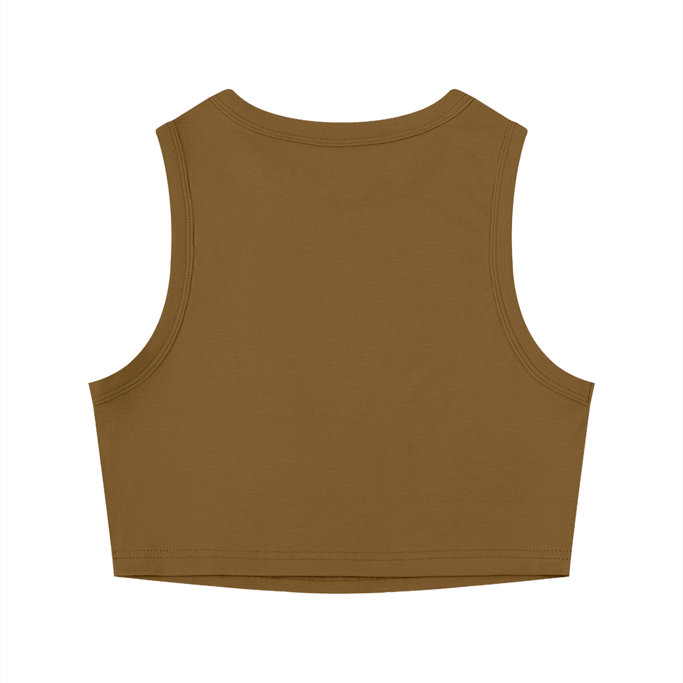 Women's tight crewneck crop tank top sleeveless ribbed bodycon tee in solid color
