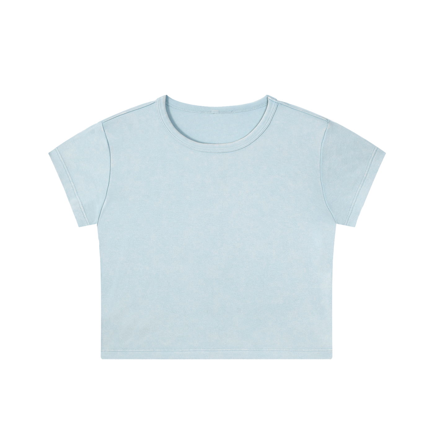 Women’s Snow Washed Crop Top with vintage wash and soft cotton-spandex blend for casual summer wear
