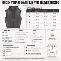 Unisex Vintage Wash Sun Fade Sleeveless Hoodie