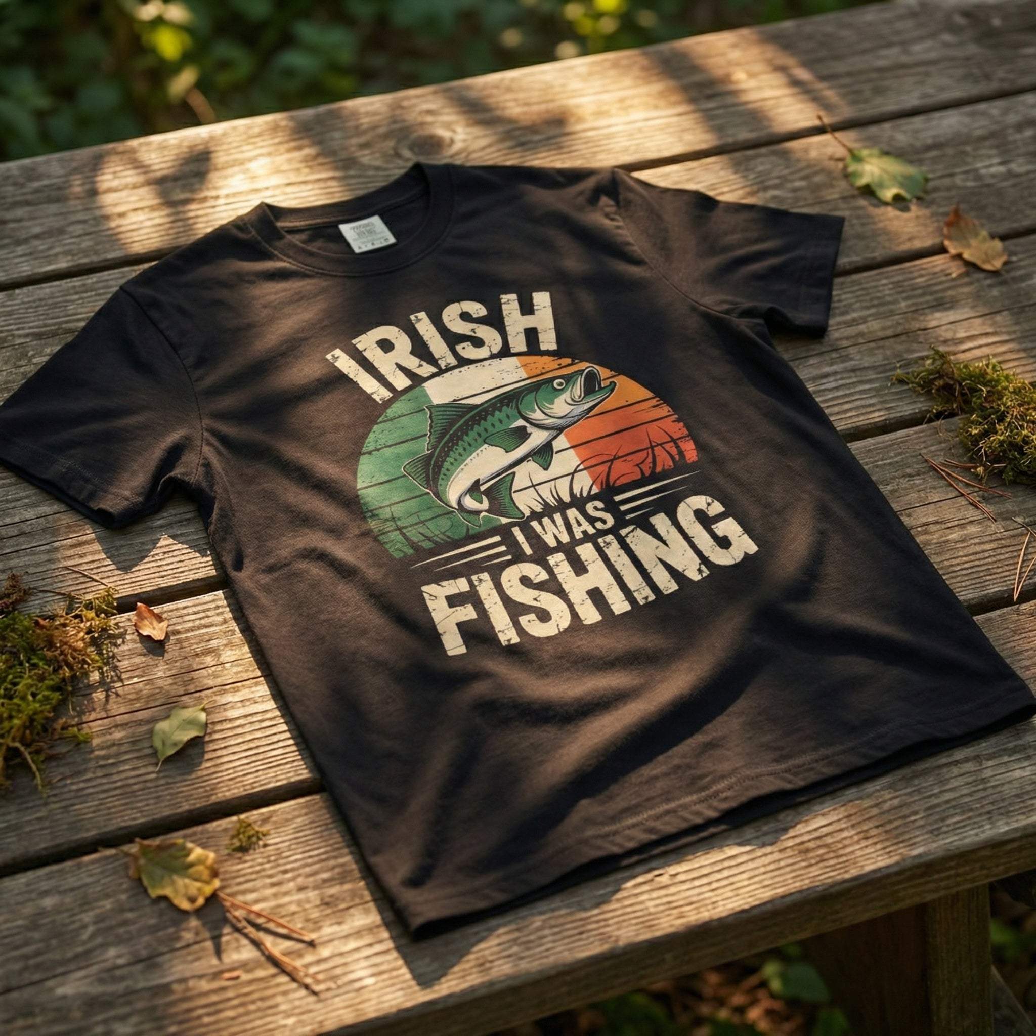 Irish I Was Fishing T-shirt | Fishing Graphic, Irish Flag Trout Design
