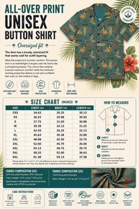 Retro Pinup Hawaiian Shirt – 50s Surf Girl Tropical All-Over Print Button Up | Vintage Tiki Summer Shirt