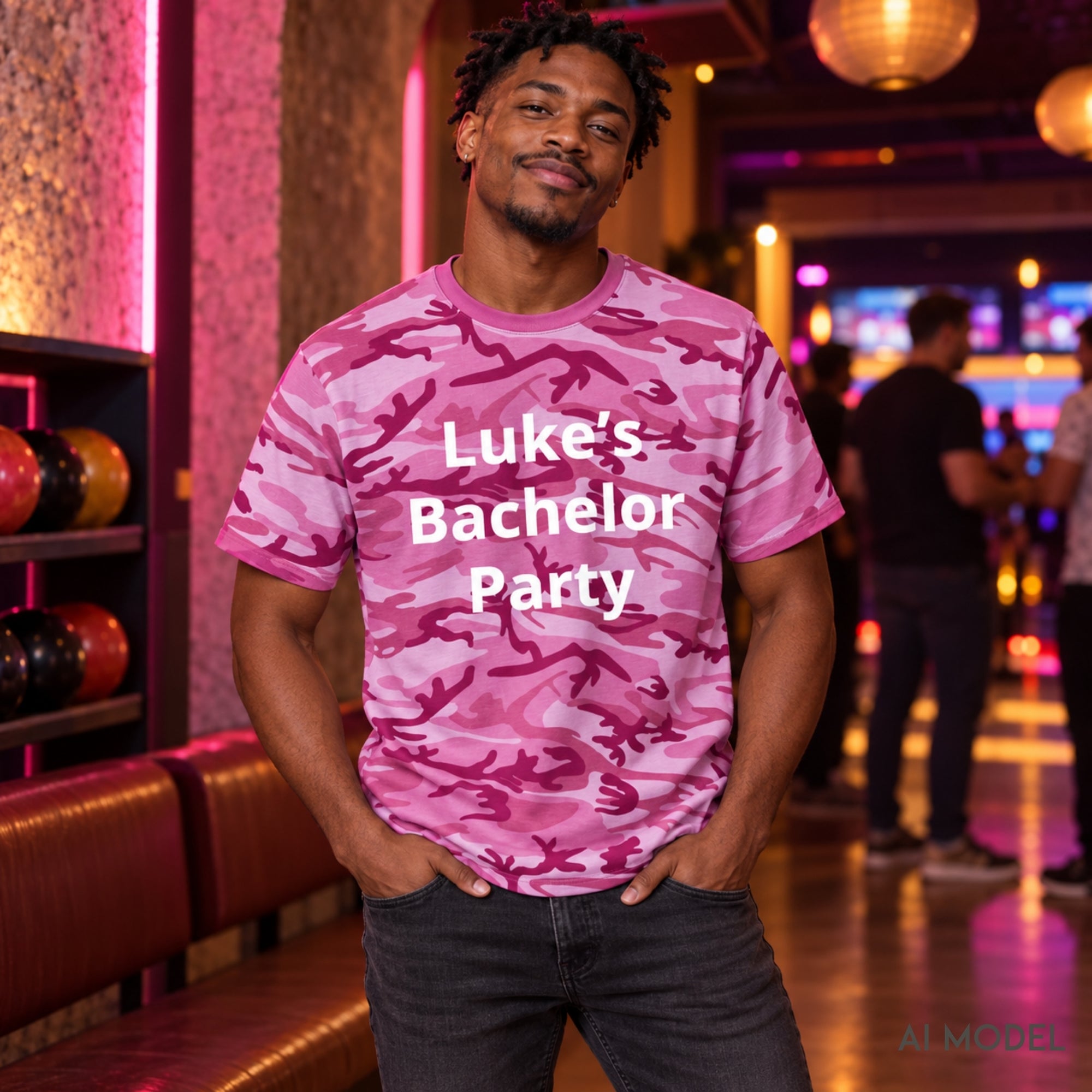 Custom Bachelor Party Camo Tee | Personalized Party Shirt