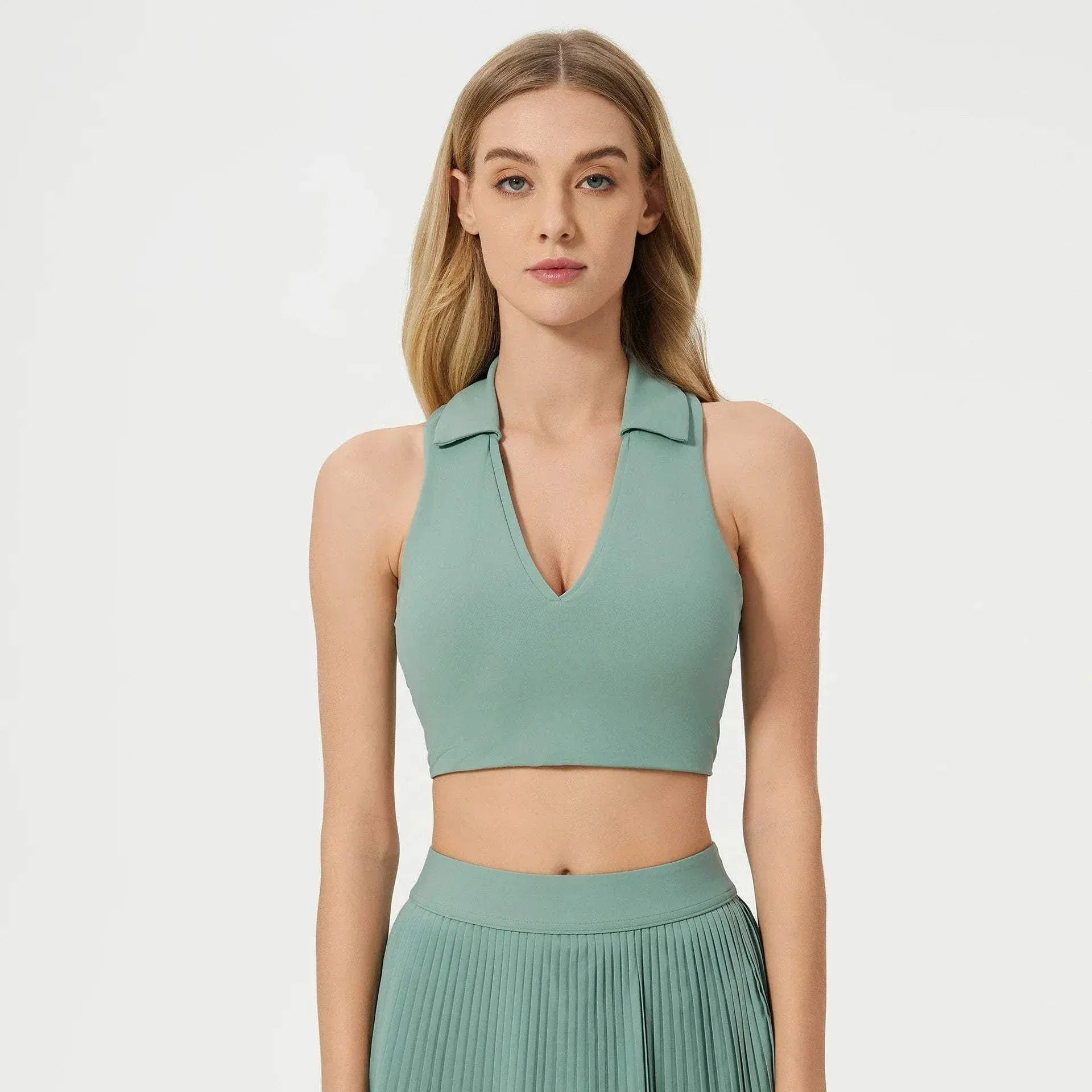 Womens Polo Collar Sports Bra