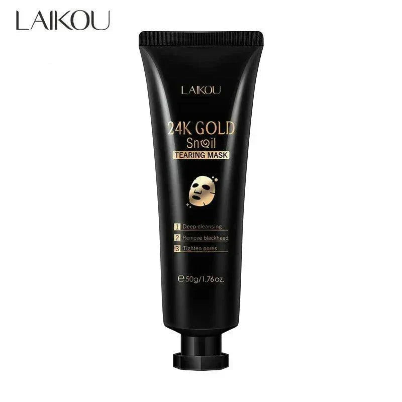 24K Gold Snail Collagen Peel-Off Mask detoxifying and hydrating skin treatment with gold and collagen