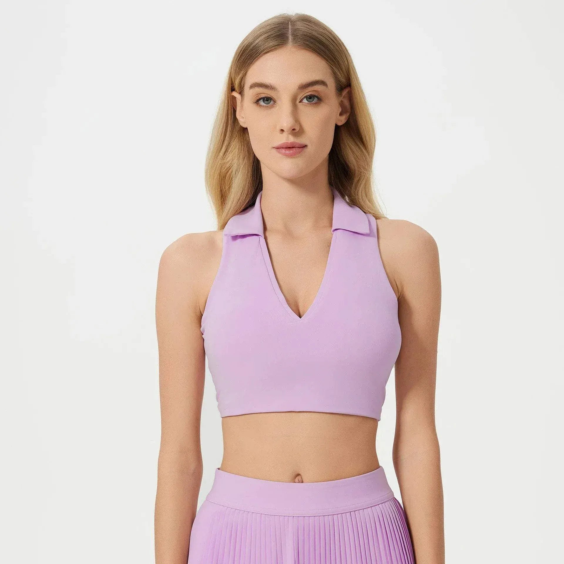 Womens Polo Collar Sports Bra