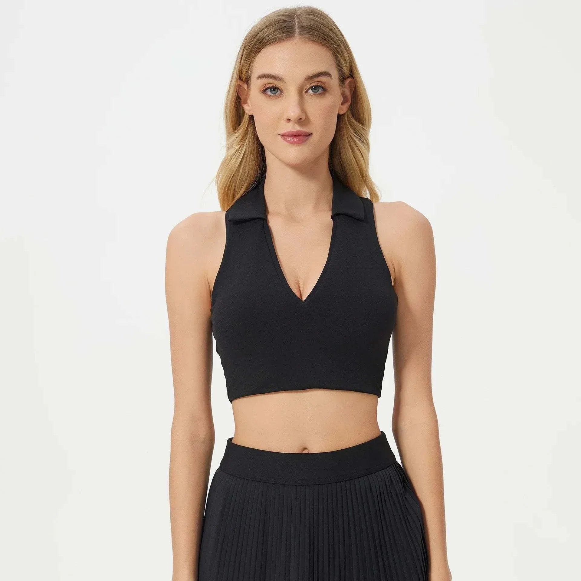 Womens Polo Collar Sports Bra