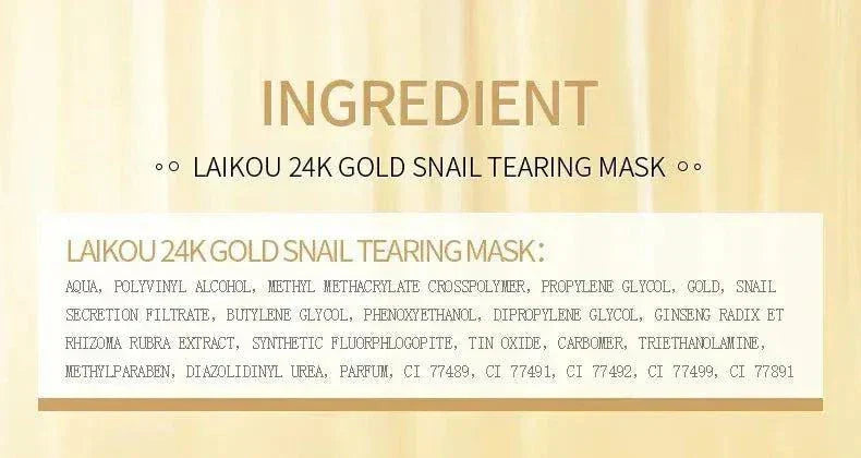 24K Gold Snail Collagen Peel-Off Mask detoxifies, hydrates, and tightens pores for radiant skin