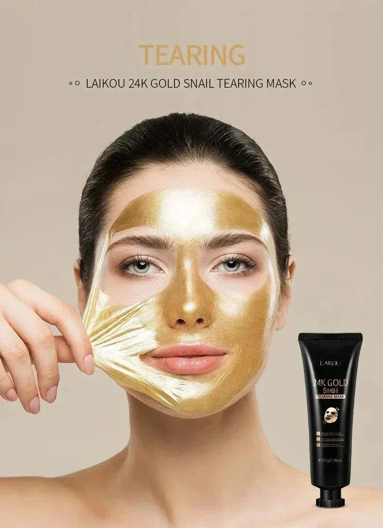 24K Gold Snail Collagen Peel-Off Mask detoxifying and hydrating skincare product