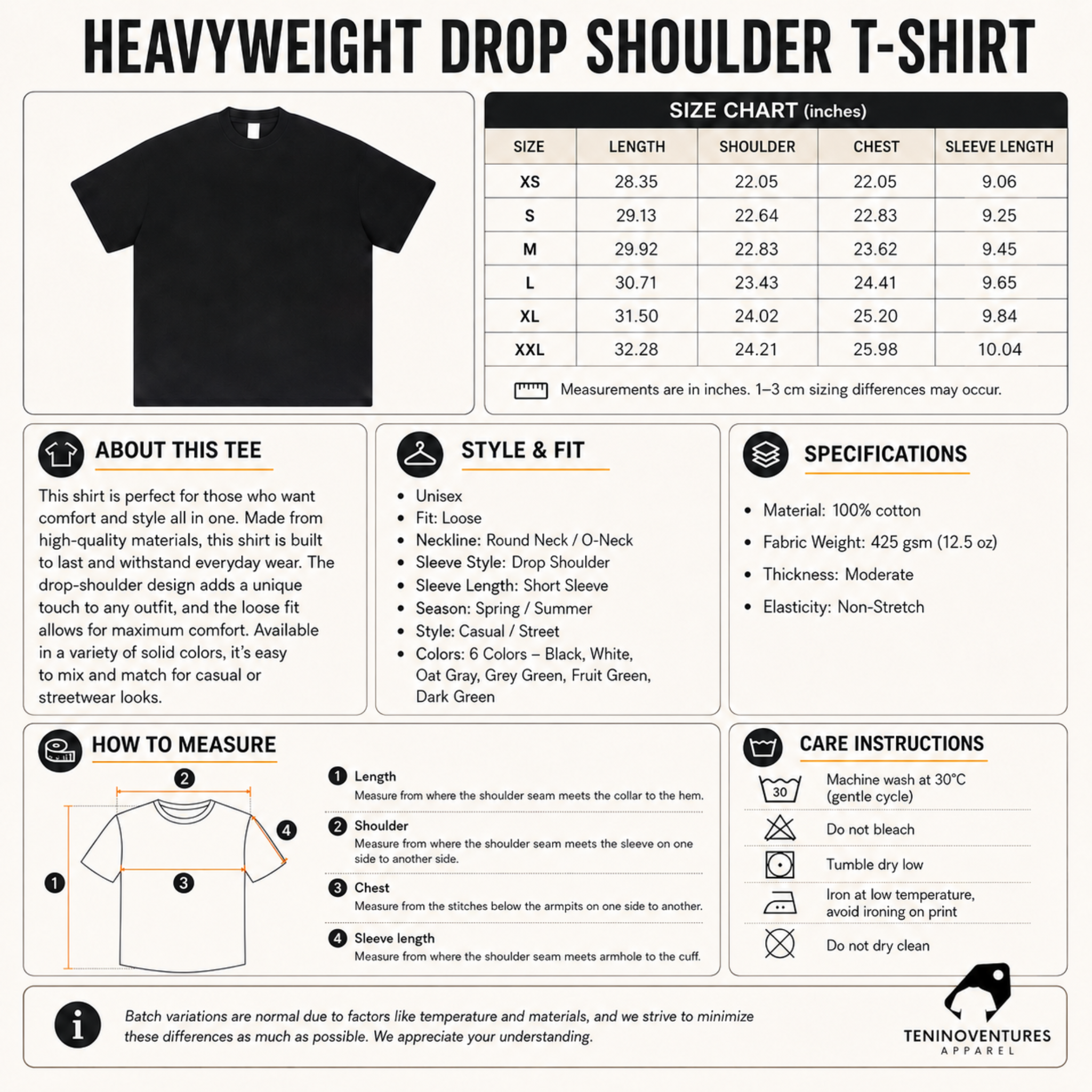 Heavyweight Drop Shoulder T-Shirt