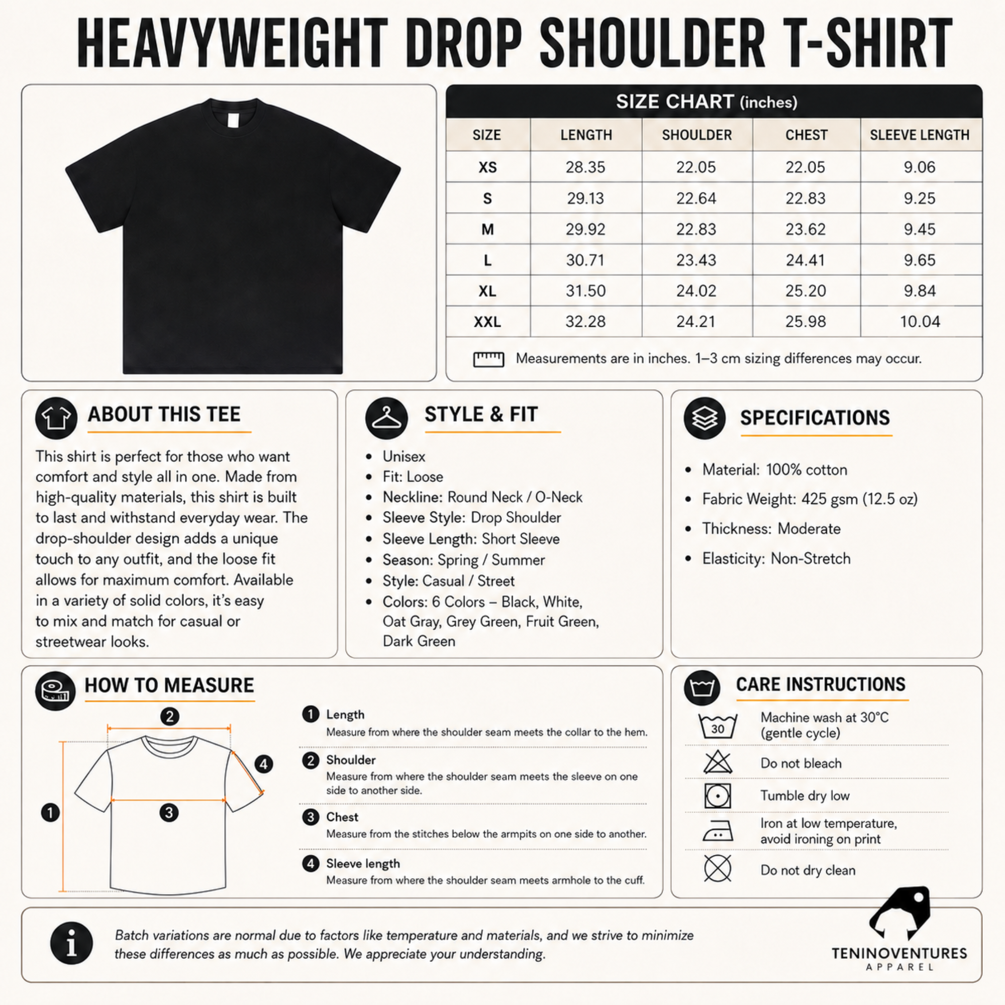 Heavyweight Drop Shoulder T-Shirt