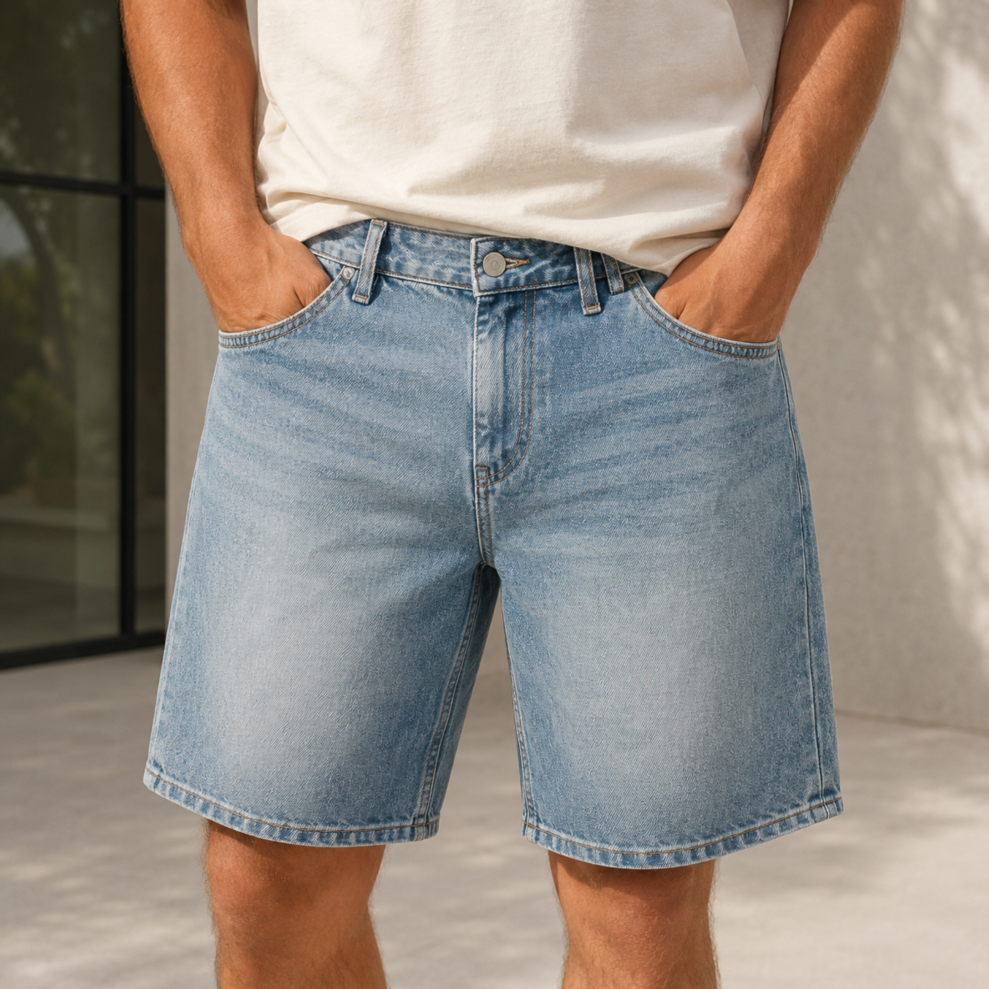 Men’s Vintage Wash Denim Shorts