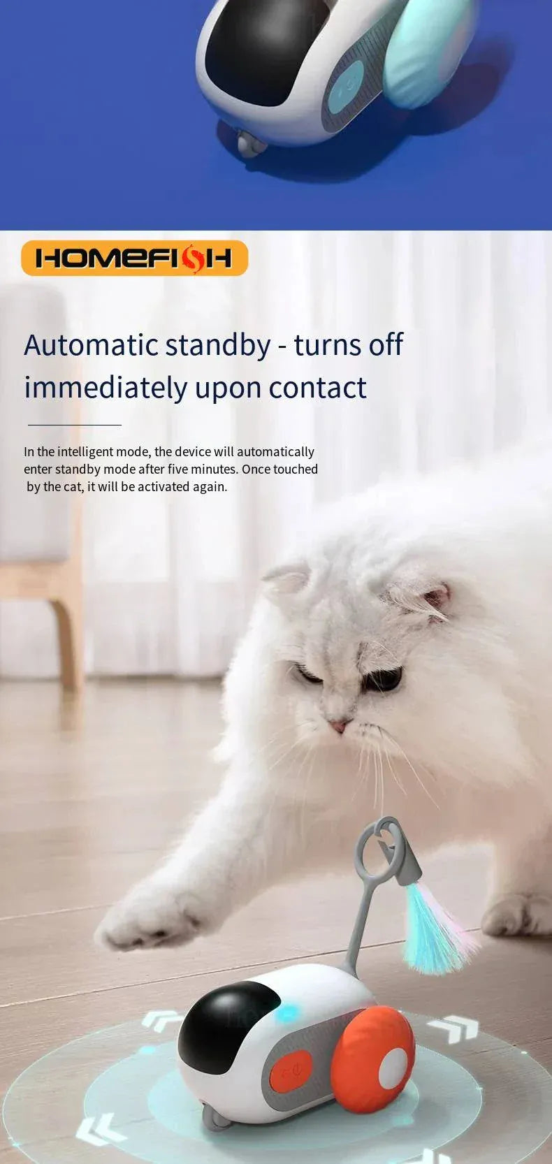 Smart Cat Car -  Interactive Remote Controlled Toy for Cats & Dogs.