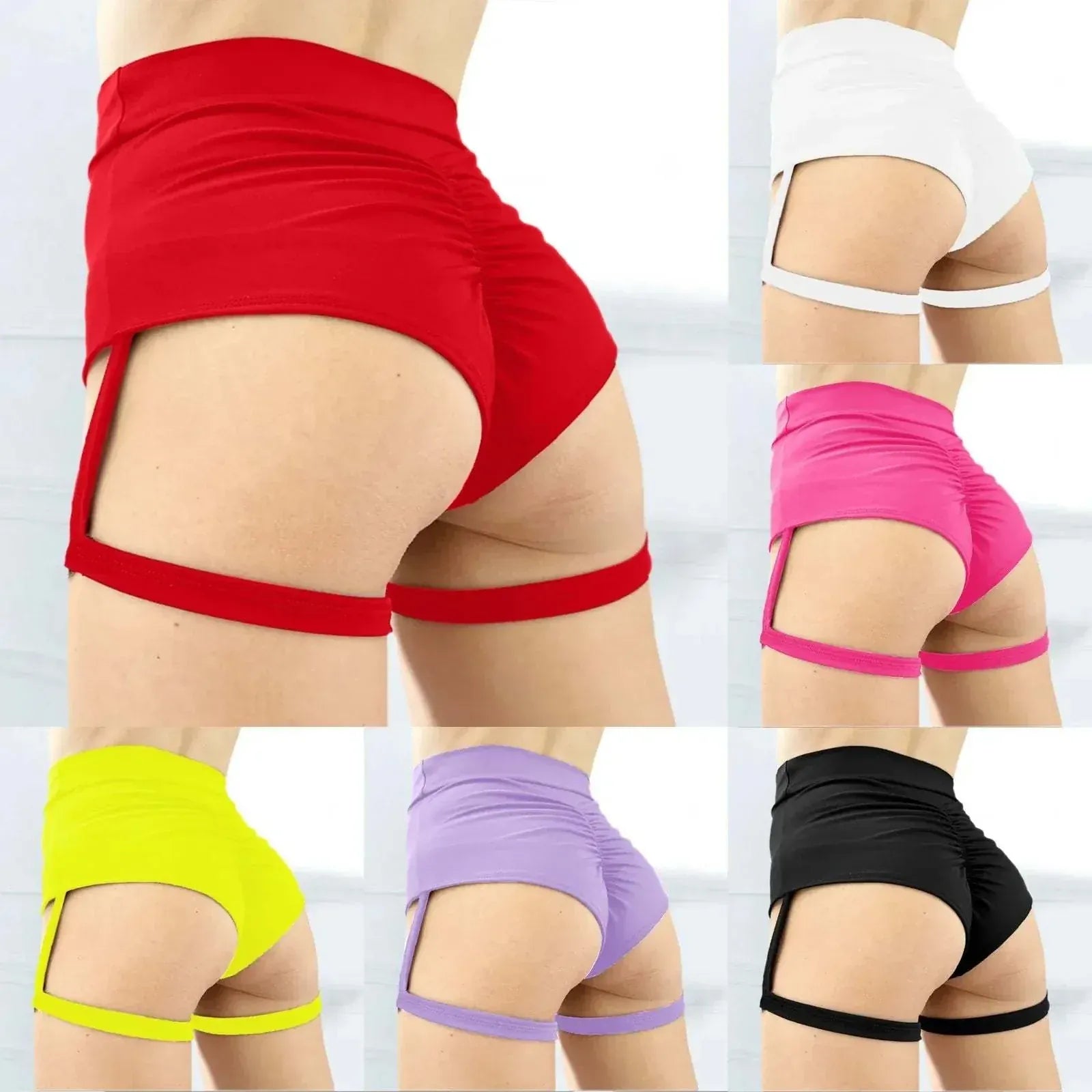 Womens high waist hollow out yoga shorts with scrunch buttocks and sporty design